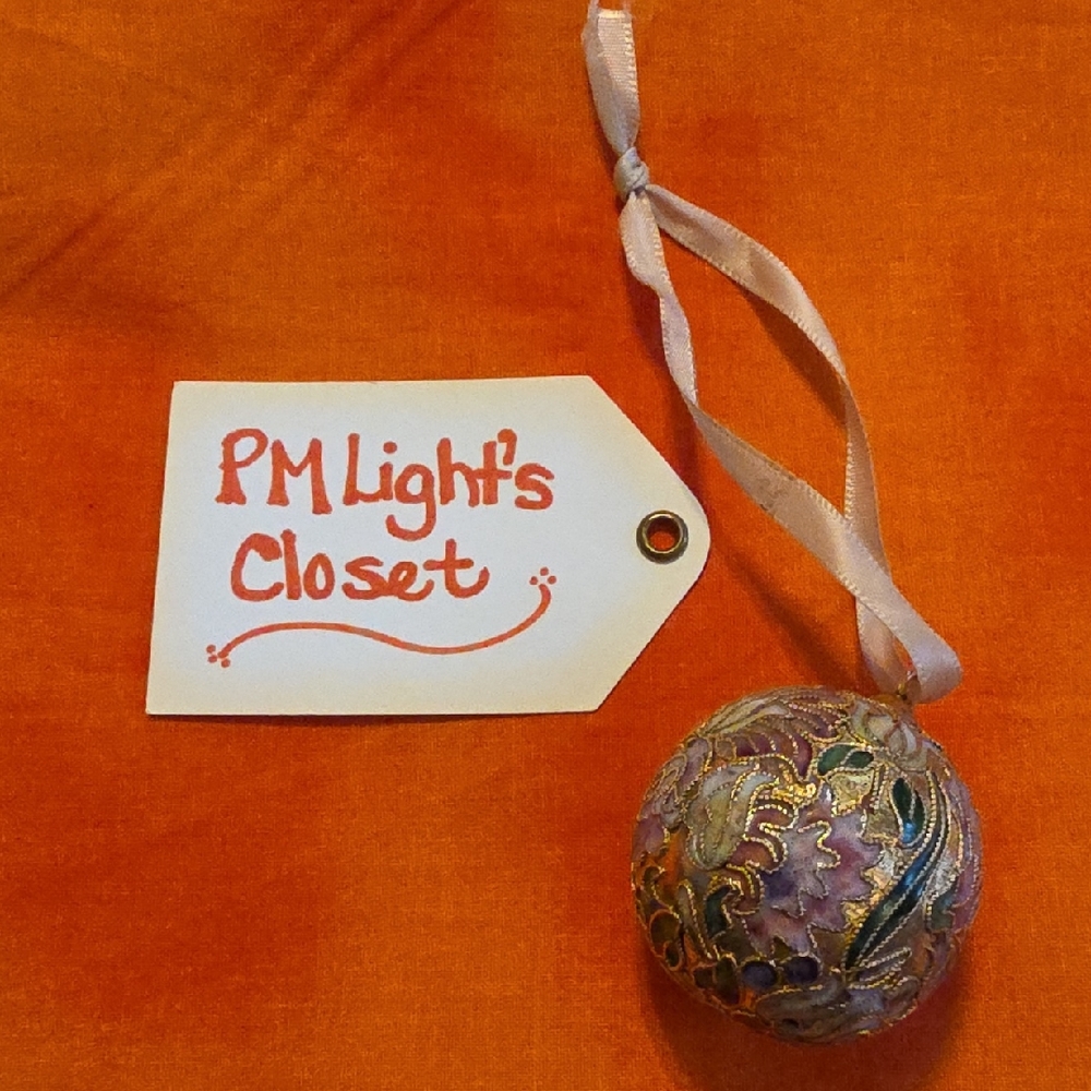 Cloisonne Enamel Ball Ornament with Ribbon